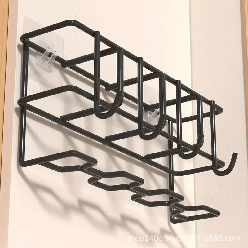Indoor Wall Mounted Storage Rack for Umbrella Holder 5 Hook Organizer for Entryway Space Saving