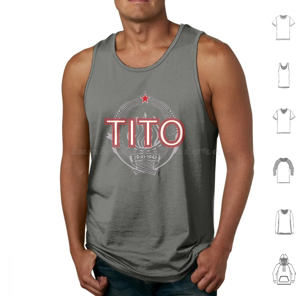 Josip Broz Tito Ex Yugoslavia President-Jugoslavija Emblem Tank Tops Vest Sleeveless Tito Josip Broz Tito Marshal Marsal