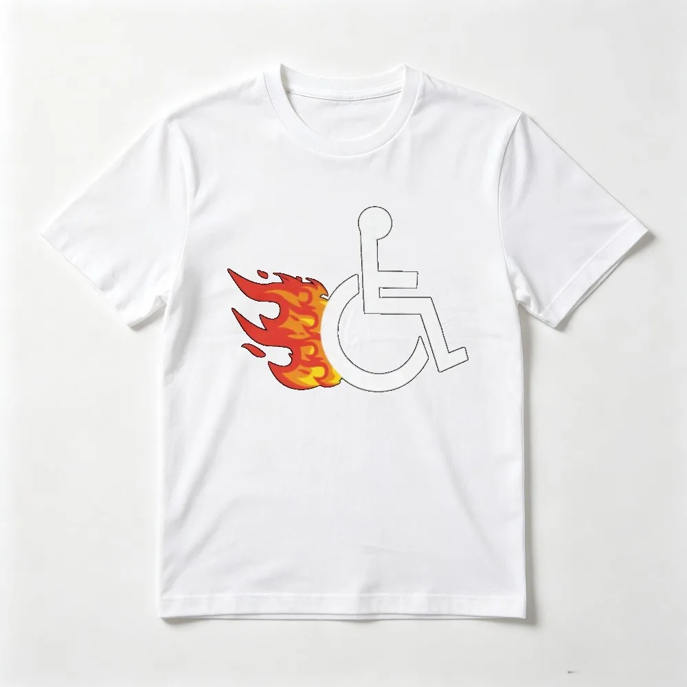 Humor Wheelchair Disability Joke Meme Printed Tshirt Casual Fashion Loose Harajuku Summer Short Sleeve Comfort Man Women Tees