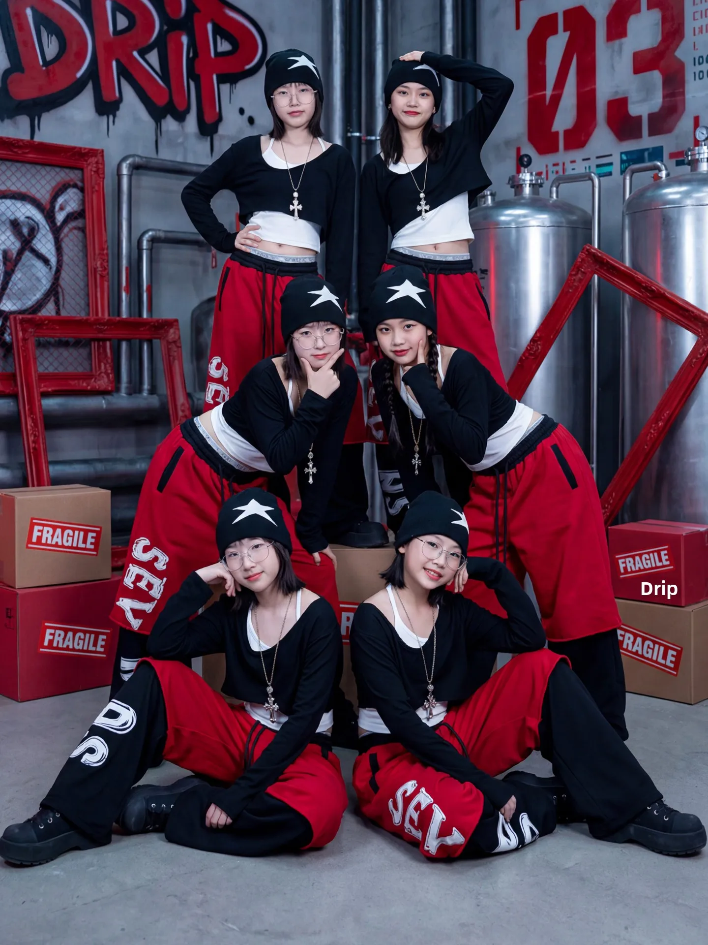 

Faionable Jazz Dance Performance Outfit Set for Girls Korean Sle Practice Clothes Spring Performance Costume for Kids