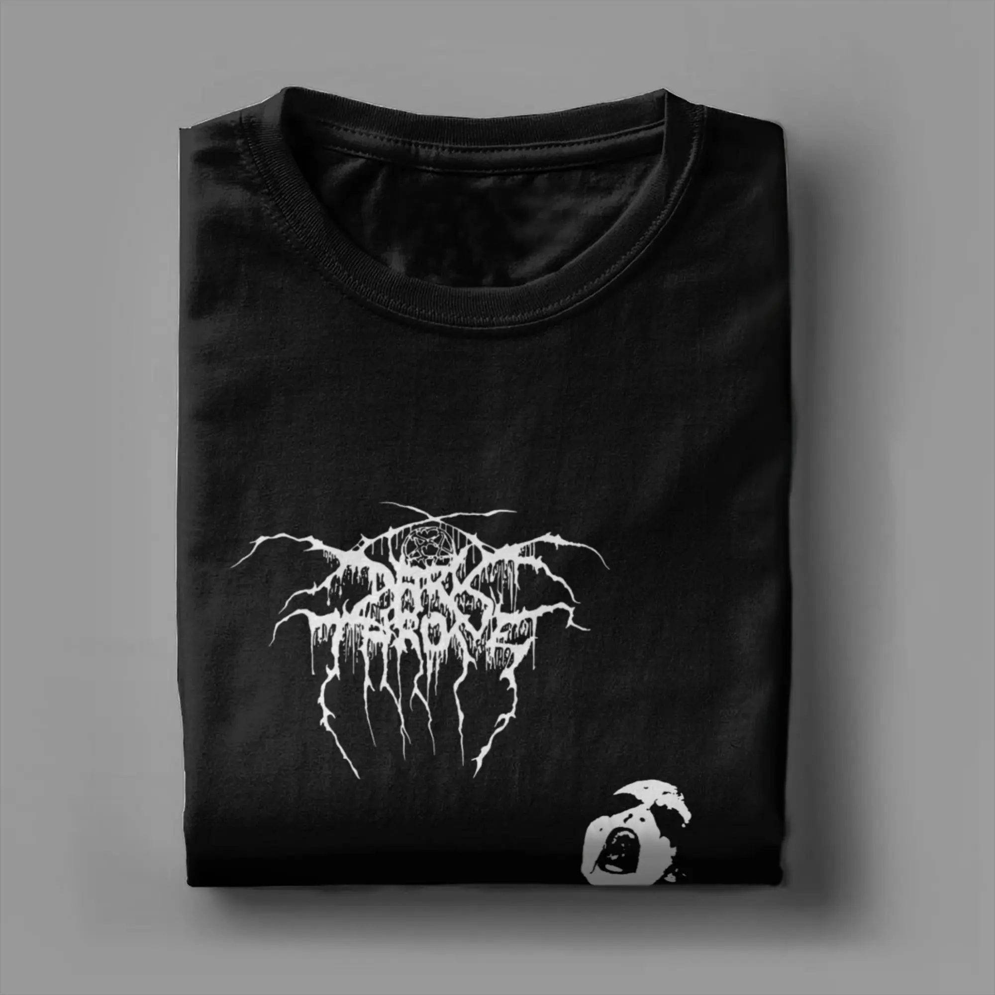 Darkthron الرجال تي شيرت الظلام الشر الموسيقى نمط كول تيز قصيرة الأكمام س الرقبة تي شيرت القطن ملابس الحفلات