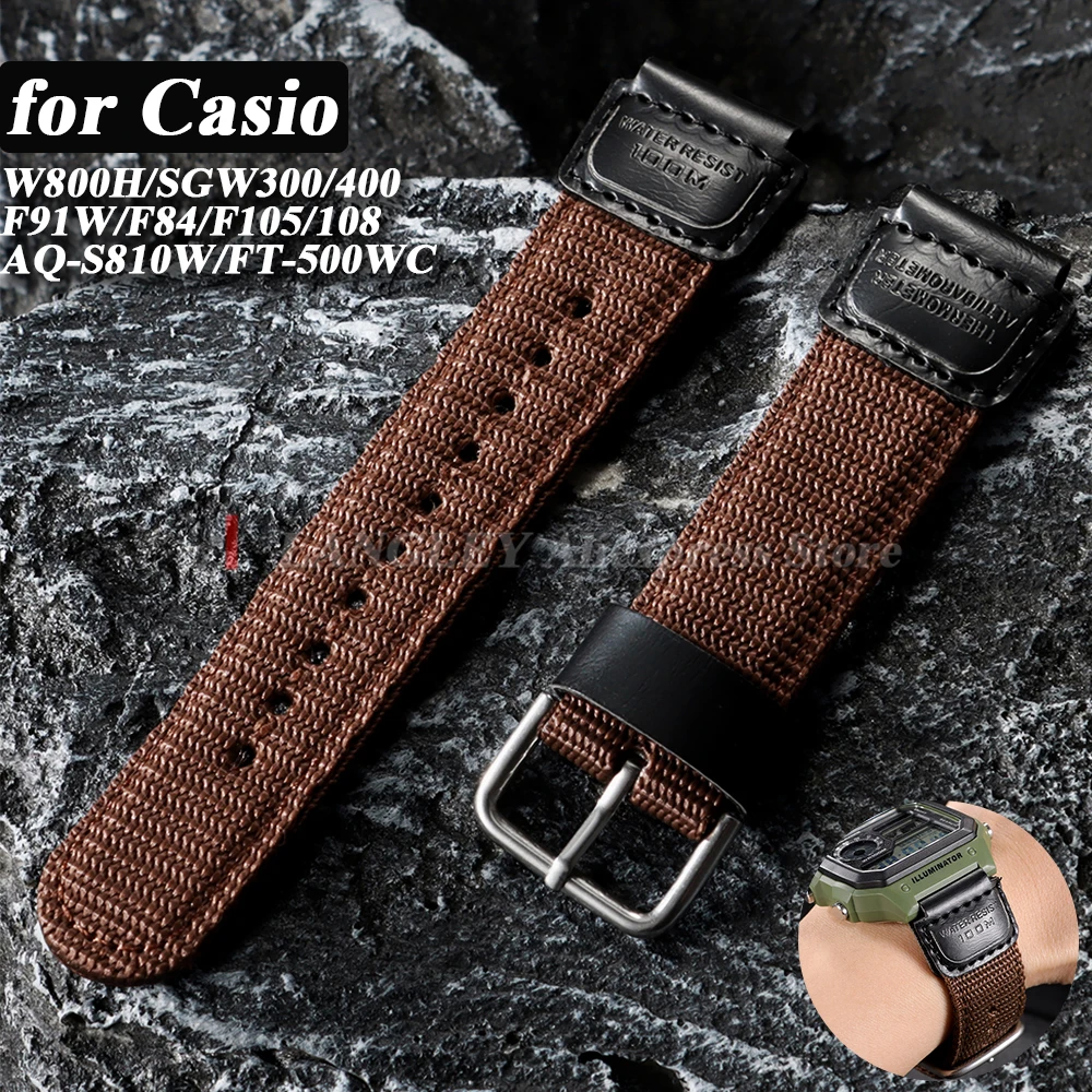 

Nylon Watch Strap for Casio 18mm Band for W800H F91W F84 F105/108/A158 AE1200 Bracelet 19mm Band for FT-500WC Watch Accessories