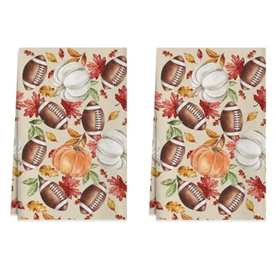 

Fall Pumpkin Fooll Color Malpe Leaves Dish Towels 18x26 Ih Hand Kitchen Towels Dishcloth Home Decorations Set of 2