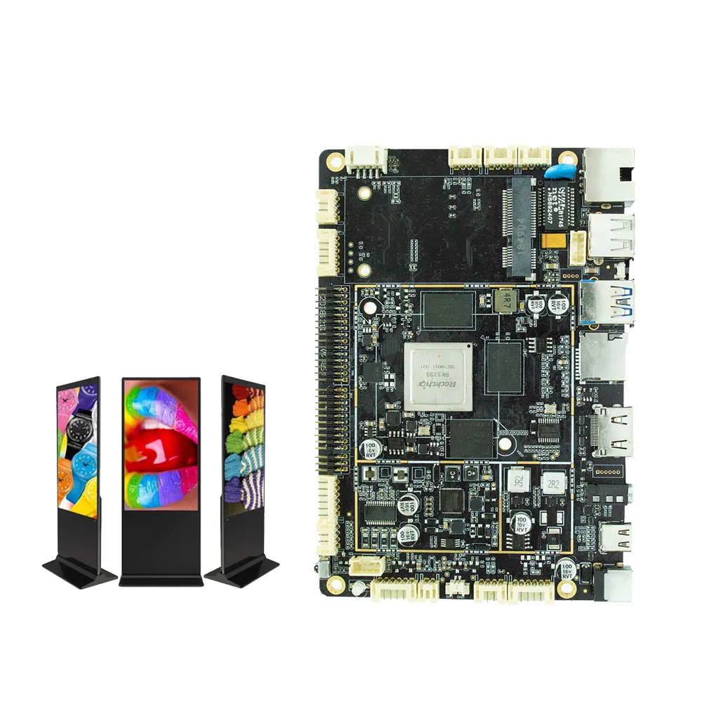 Płytka SKD z procesorem Quad-Core RK3399 z obsługą karty SIM 4G, wyjściem EDP LVDS do dekodowania wideo 4K i wieloma funkcjami.