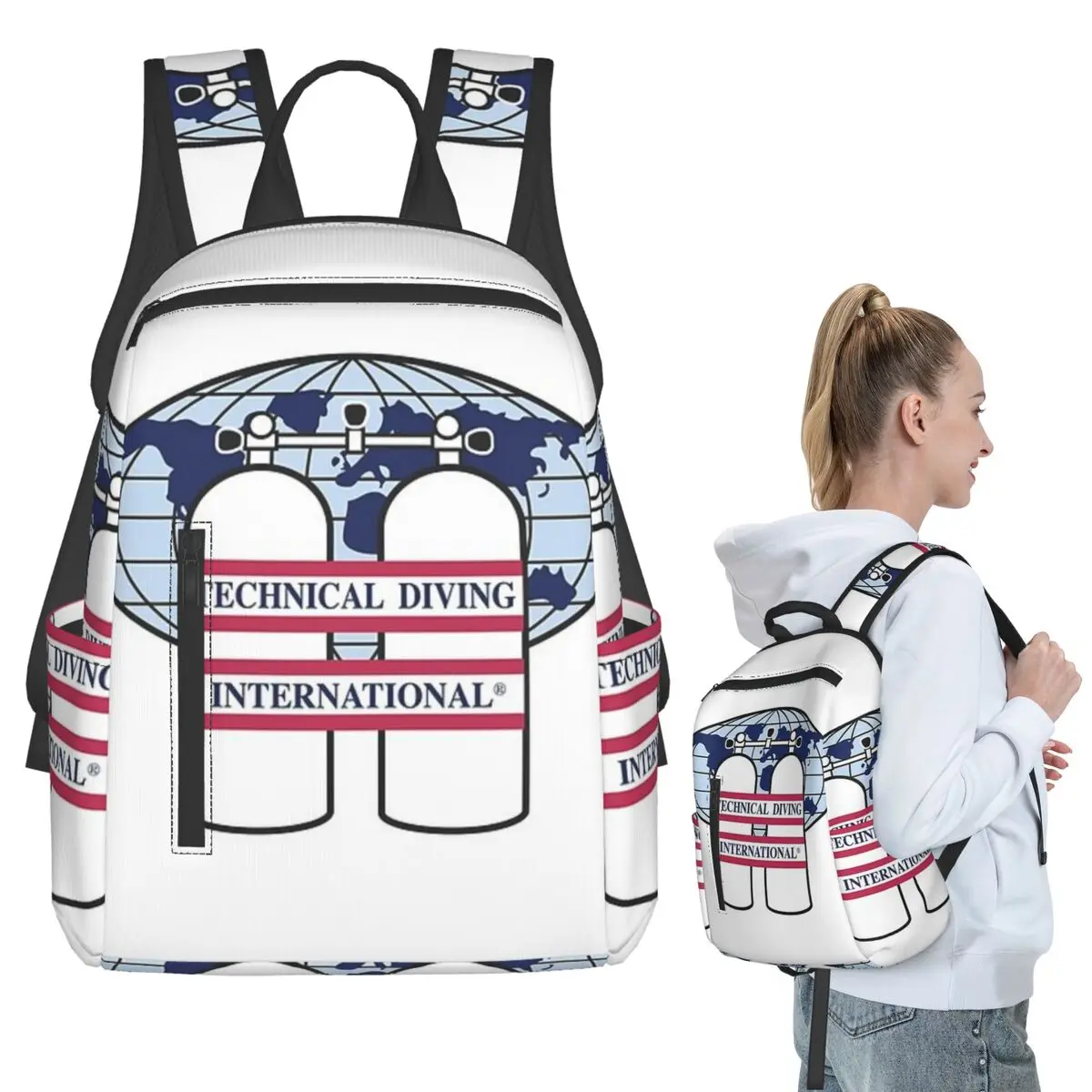Scuba Diving Dive Diver Sea Snorkeling SportsBackpack Student BookBag Boys Girls School Bag Computer Shoulder Bags Men Women