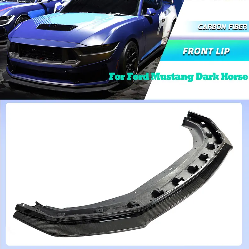 

Автомобильный передний бампер из углеродного волокна, спойлер для Ford Mustang Dark Horse 2024, сменный гоночный передний фартук для подбородка, комплект кузова