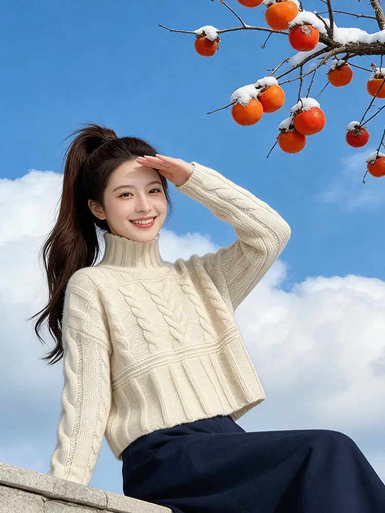 

Мягкий однотонный длинный вязаный свитер для женщин, модный, осенне-зимний, новый, омолаживающий, повседневный трикотаж