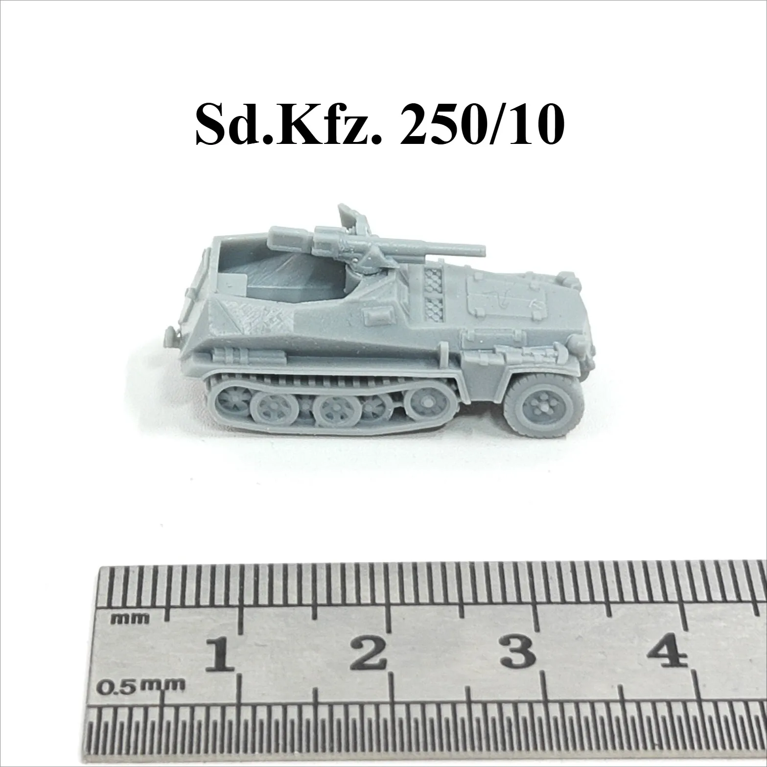 WWII German Sd.Kfz. 250/10 Half-track,3D Printed,1/144 Scale Mini Model,Resin,Paintable