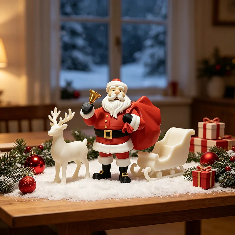 Personalized Santa Claus Figurine Customizable Christmas Statue Festive Desktop Ornament For Xmas Holiday Display Decoration