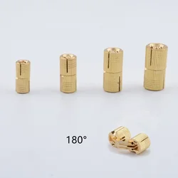 Copper Barrel Hinges Cylindrical Hidden Cabinet Concealed Invisible Brass Hinges Mount For Furniture Hardware