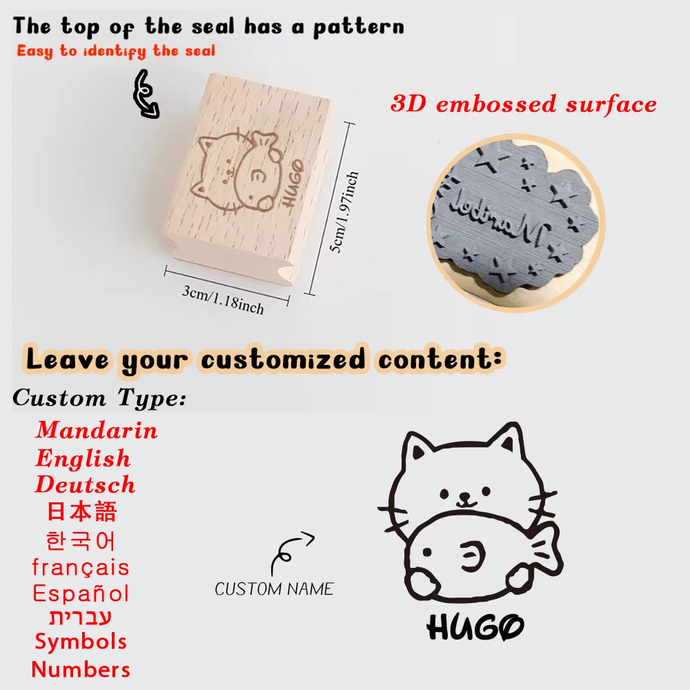 1PC Old Antique Style Customized Name Wooden Stamp  Office Supplies Customized Name Wooden Stamp Provide Convenience for Perfect