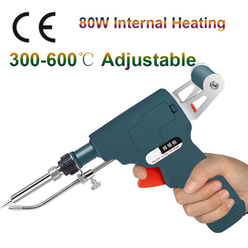 

Adjustable Temperature Tin Soldering Pistol Internal 80W Regulating Solder Iron Gun Auto-Feeding Electric Kit Welding Equipment