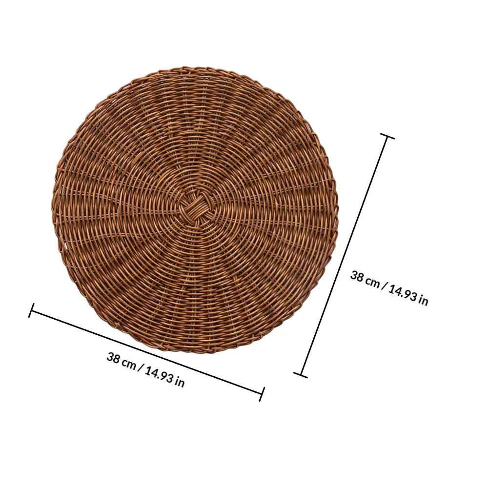 2Pcs Anti-Slip Heat-Resistant Placemat Household Dining Mat Woven Wear-Resistant Table Mat Decorative Delicate Place Mats