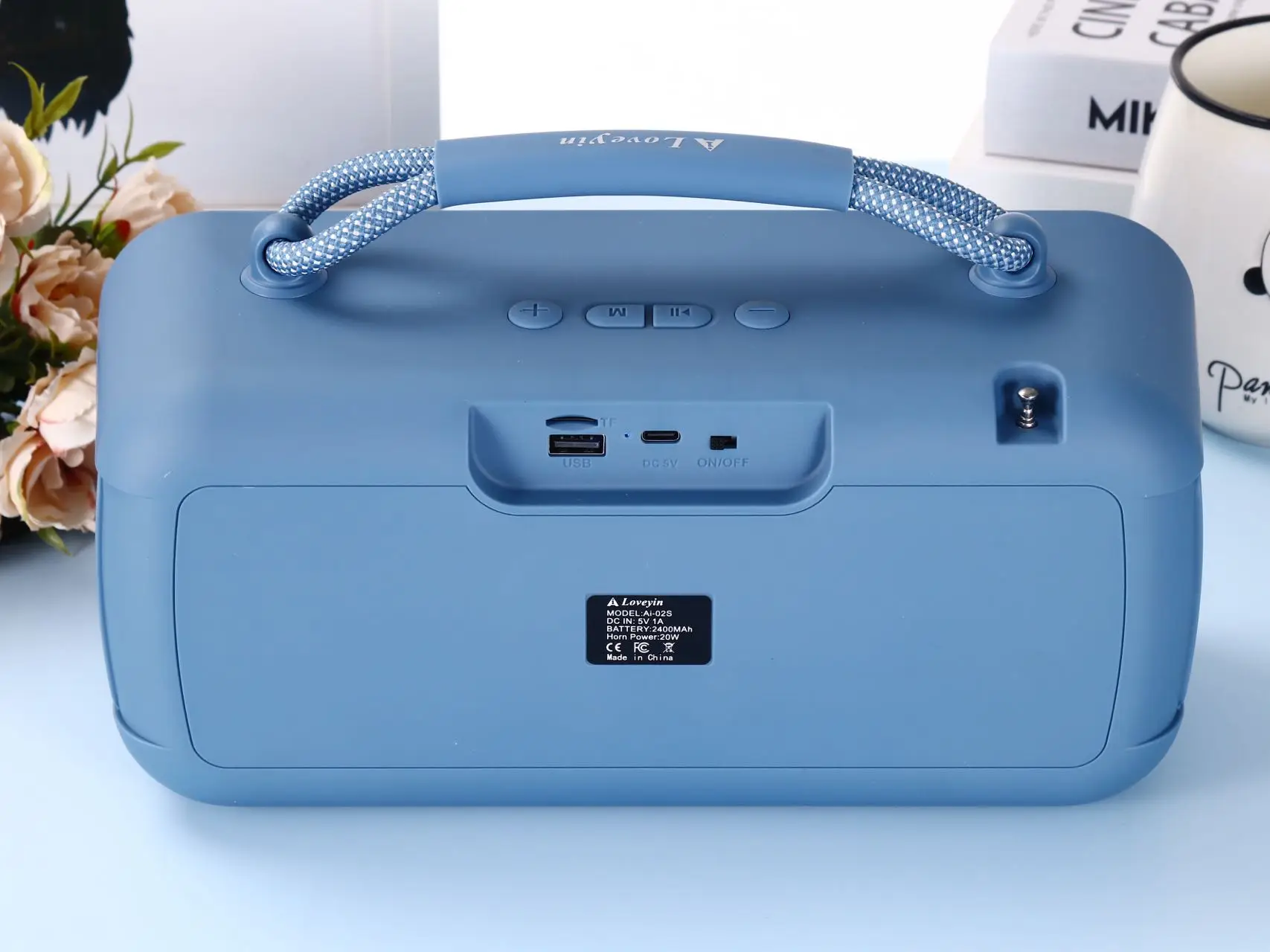 مكبر صوت 20 وات مكبر صوت خارجي محمول مشغل موسيقى لاسلكي مضخم صوت هدايا منزلية مكبر صوت مع راديو FM بلوتوث #2