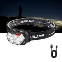9 Led Strong Light Headlamp USB Rechageable Motion Sensor Headlight Portable Fishing Camping Outdoor Head Lamp Work Flashlight