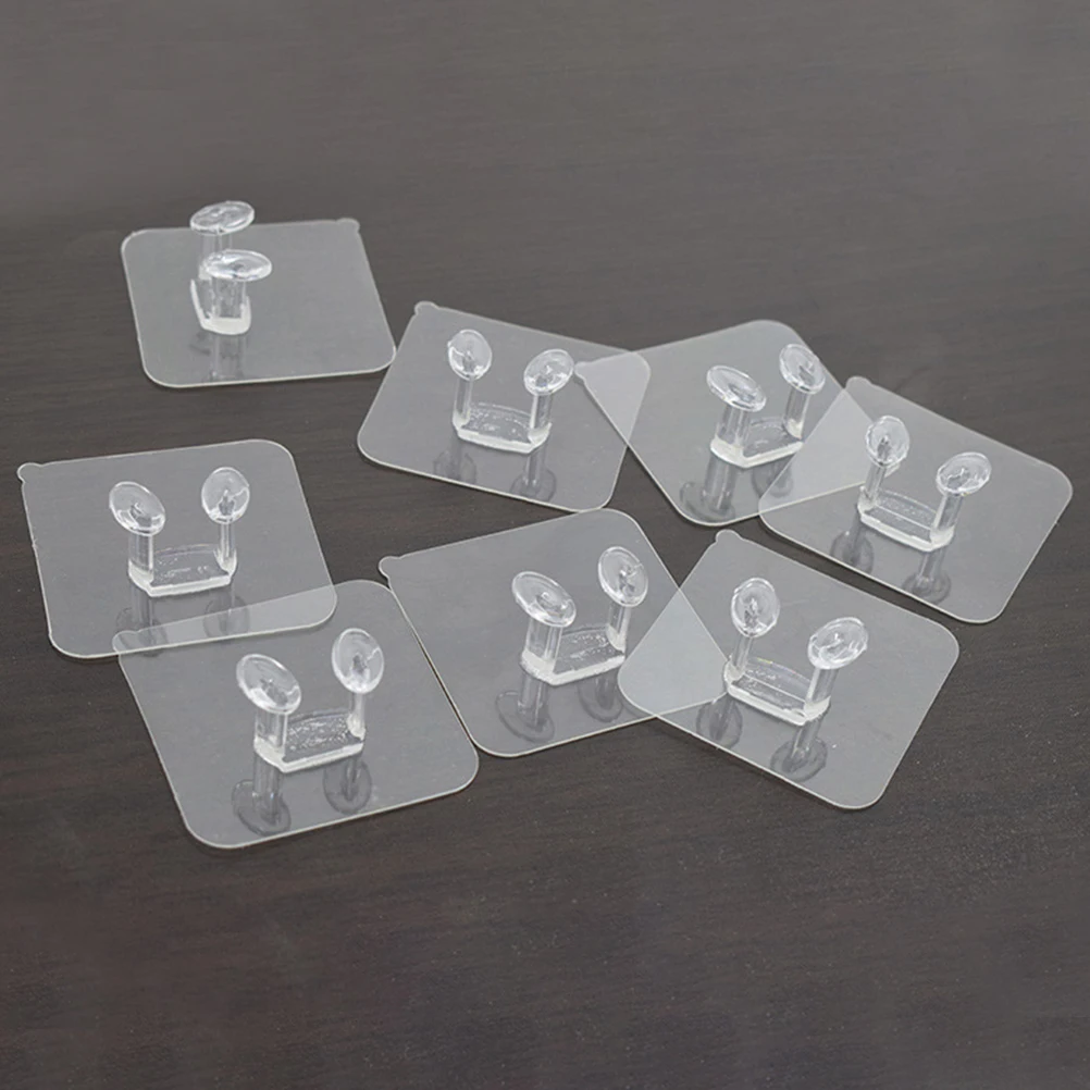 

30pcs Plug Set Strong Adhesive Wall Mount Power Plug Holders Self-Sticking Waterproof Bathroom Home Transparent Plastic Hooks