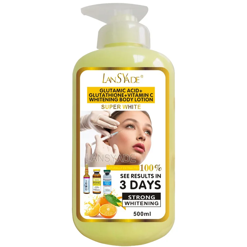 500ml Glutamic Acid+Glutathione+Vitamin C Whitening Body Lotion Skin Whitening Products For Dark Skin Women For All Skin Type