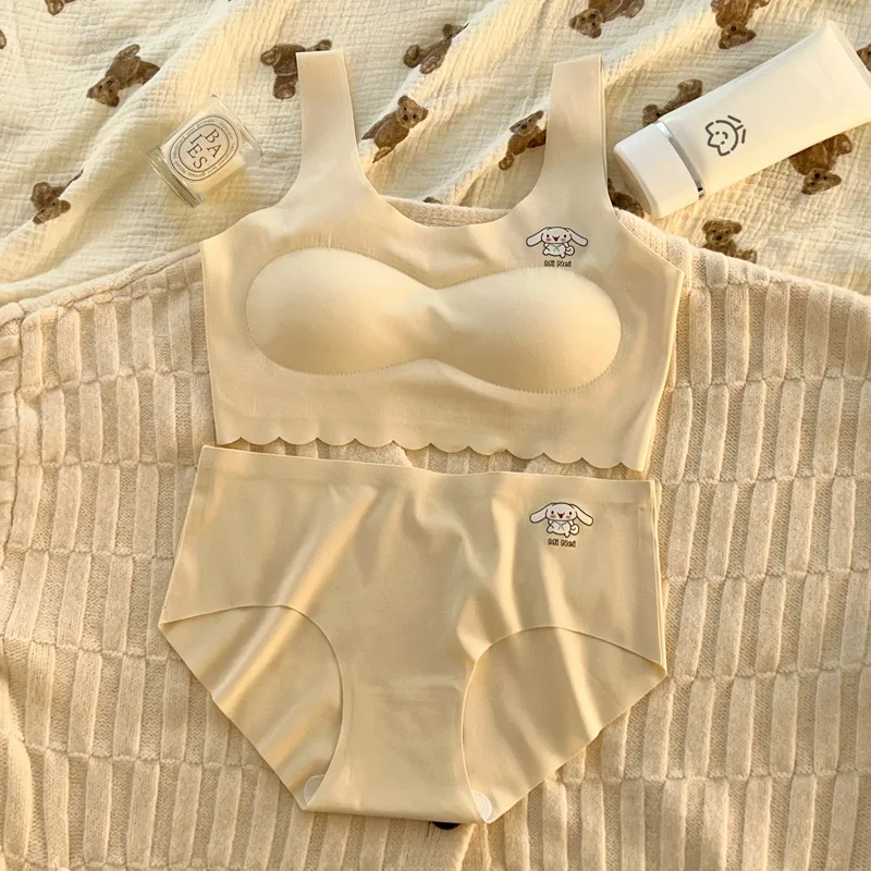 Girls Underwear Suit Junior Students Development Stage Children's Seamless Bras+briefs 2pcs/set Teenager Undershirt Clothing