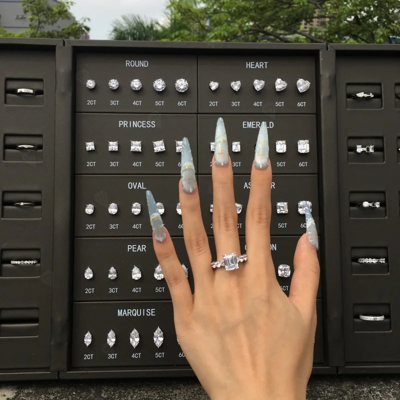 HMJ Jewelry Tools Caliper Diamond Carat Size Shape Customize Comparison Magnetic Ring Gem Base 10 Cuts 0.5-6CT for Jewelry Store