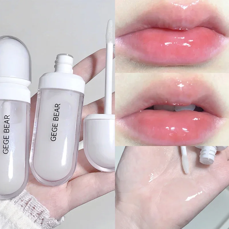 Lipstik pelembap bibir transparan, Lip Balm pelembab, penghilang bibir mati, Losion Perawatan Bibir pemutih bibir bulat warna