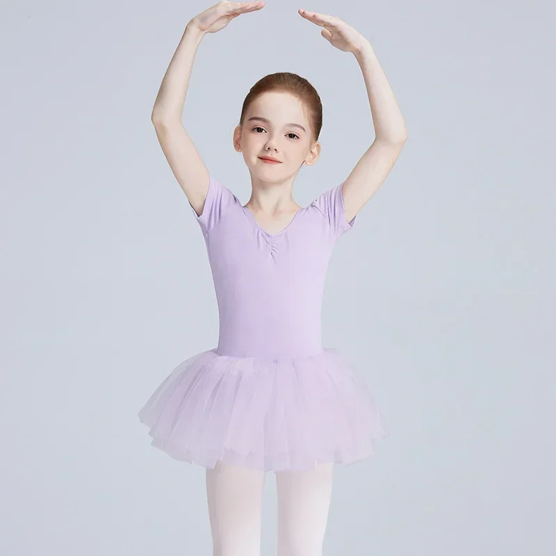 

Ballet Leotards For Girls Ballet Tutu Soft Lined Short Sleeve Dress Gymnastics Dancewear Ballerina Party Costumes