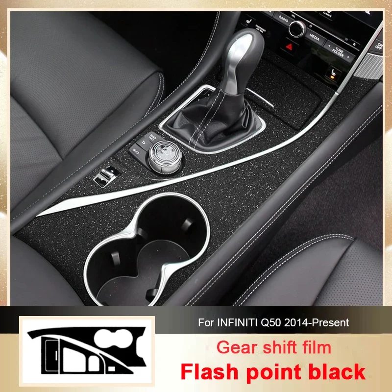 

For INFINITI Q50 2014-Present LHD Car Carbon Interior Sticker Window Lifting Panel Decal Gear Door Protective Film Accessory