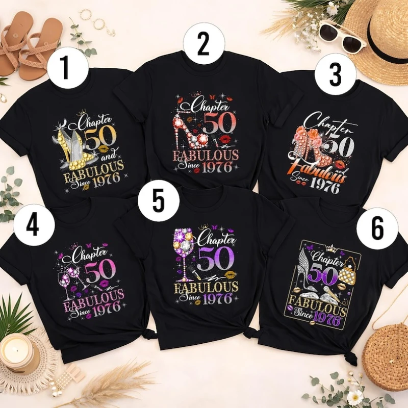 50th Birthday Queen Shirt Chapter Since 1976 Customized Many Colors Graphic T Shirts Cotton Regular Short Sleeve Streetwear