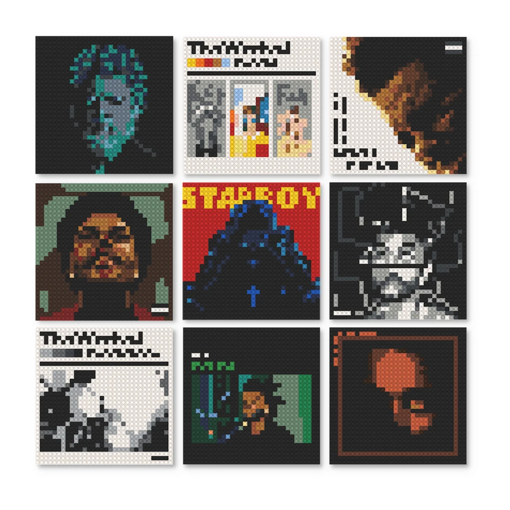 Конструктор-мозаика T-The Weeknd R&B Pop Dark R&B: Обложка альбома, пиксель-арт, кирпичная живопись, DIY декор для дома и спальни