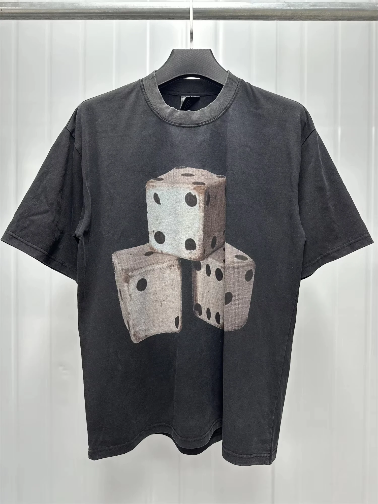 تي شيرت Saint of Michael Fun Dice Digital Direct Spray Printing Retro Washed Outdated قصير الأكمام #4