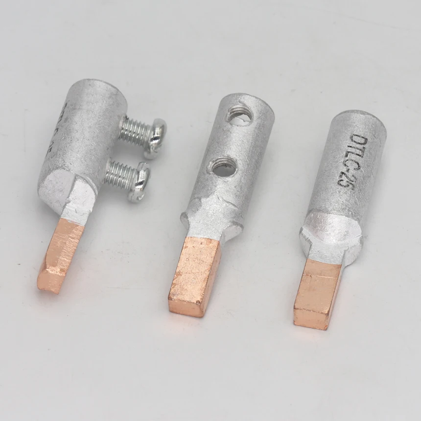 DTLC-10/16/25/35/50/70 Electrical Cable Wire Tubular Lug Screw Connection Connector Copper-AL Cord End Spade Pin Crimp Terminal