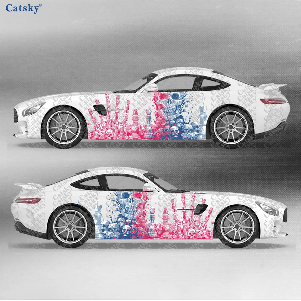 

Градиентный череп, ручное пламя, автомобильные виниловые наклейки, самоклеящаяся наклейка из ПВХ, подходит для грузовиков, внедорожников, декор, автоаксессуары, подарок