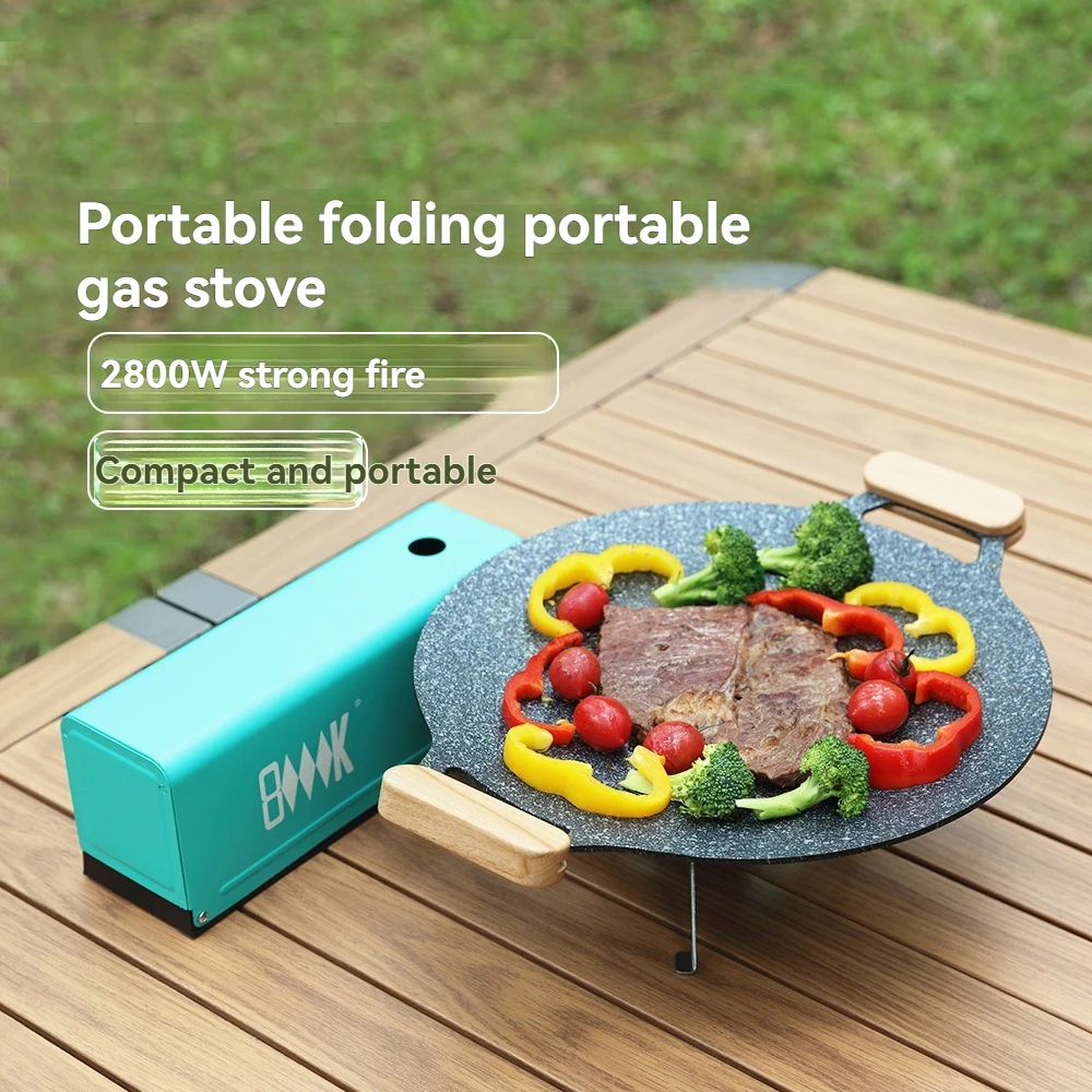 

Складная газовая плита KL-005, мощная горелка, ветрозащитная и портативная, подходит для кемпинга на природе и приготовления горячих блюд.