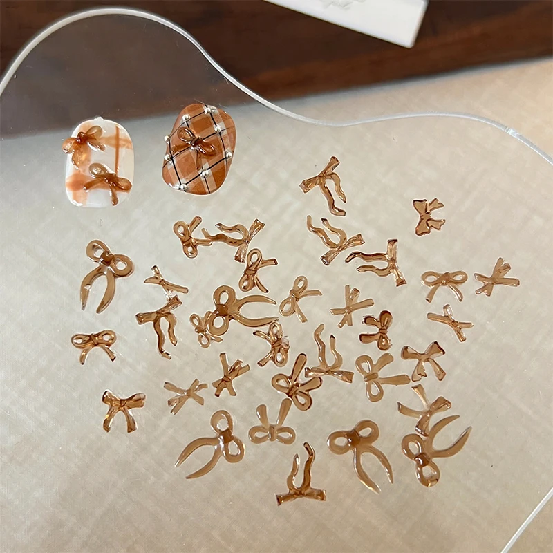 50 قطع لطيف القوس الدب كابيبارا الراتنج مسمار الفن زينة 3D فراشة مسمار سحر المجوهرات الأزياء DIY اكسسوارات مانيكير