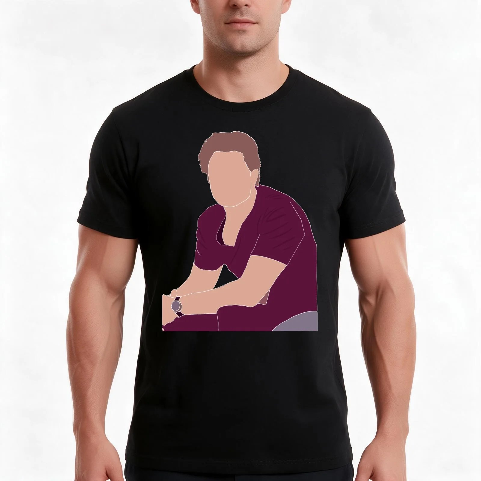 Will Halstead T-Shirt, Summer Casual Cotton Tee, Oversized Streetwear Tops, Vintage Graphic Print, Loose Fit Short Sleeve