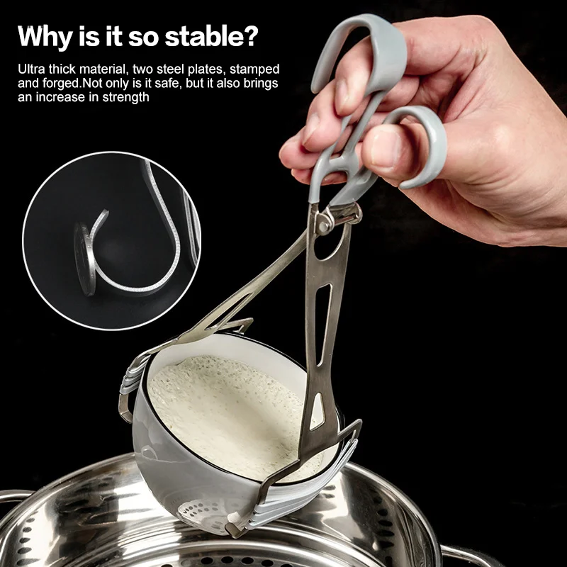 soiHM4 soi 1PCS Hot Plate Gripper, Anti-Brandwonden Clip Hot Dish Plate Clip, Anti-verbranding Clip voor kom, nieuwe keukenplaatklem