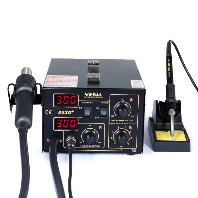 YIHUA 852D+ BGA diaphragm pump hot air soldering iron welding repairing tool solder hot air rework station soldering station