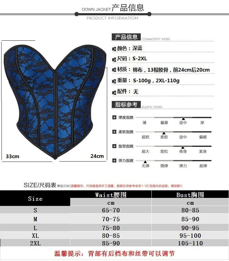 الأوروبية والأمريكية الأزرق الدانتيل قصيرة صديرية دائرية مثير المرأة أعلى الصدر التفاف عبر الحدود TEMU التجارة الإلكترونية مشد 2025 جديد #5