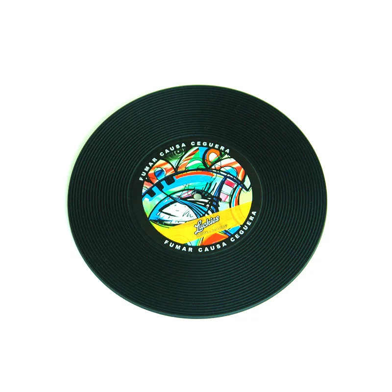 Custom logo circular silicone coaster kitchen coffee table insulation desk mat desktop drainage mat anti slip record coaster