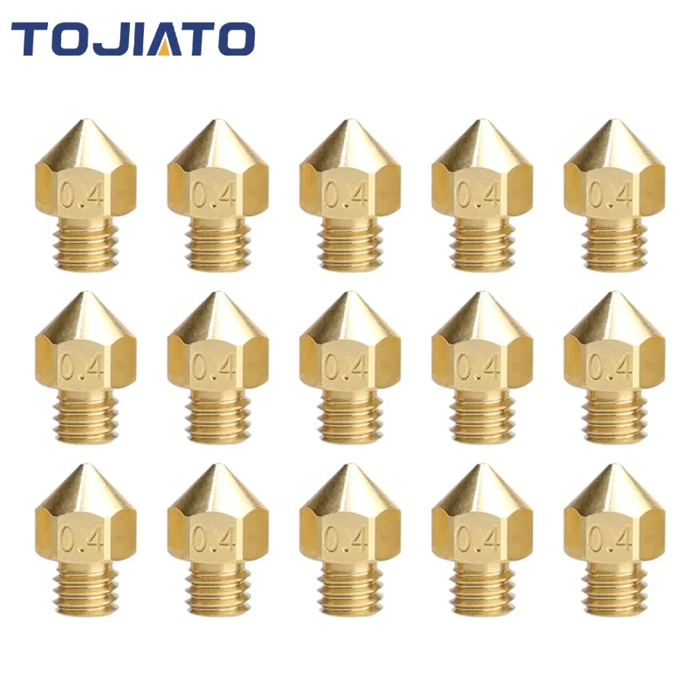 

10pcs MK8 Brass Nozzle 0.2-0.8MM Extruder Print Head Nozzle For 1.75MM CR10 Ender-3V2 MK8 Anet A8 3D Printer Accessories