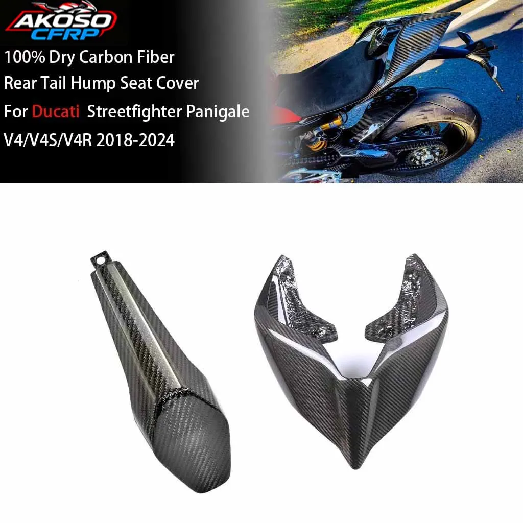 Motorcycle For Ducati Streetfighter PanigaleV2/V4/V4S/V4R 2018-2024 100% Carbon Fiber Rear Hump Cowl Tail Seat Cover Accessories