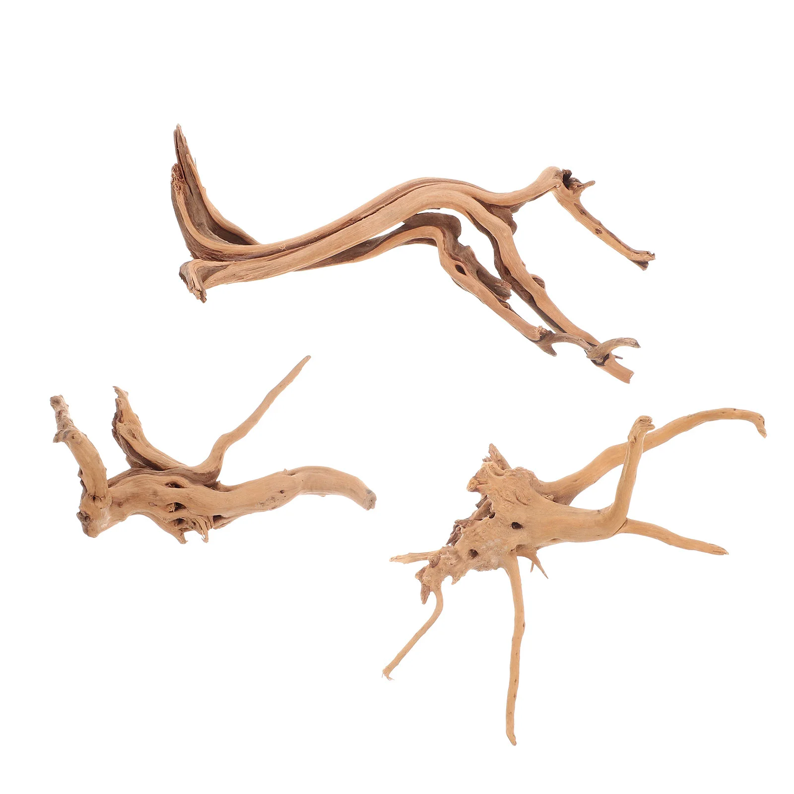 

3 Pcs Tree Stakes Landscaping Sunken Wood Driftwood for Aquarium Crafts Ornaments Plant Reptile Tank Driftwoods