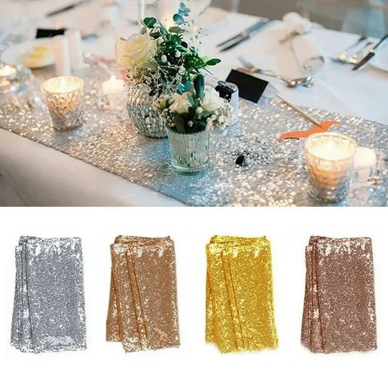 Festive Sequin Tablecloth Table Runner Tableware  Baby Shower  Party Catering Cosplay Wedding Birthday