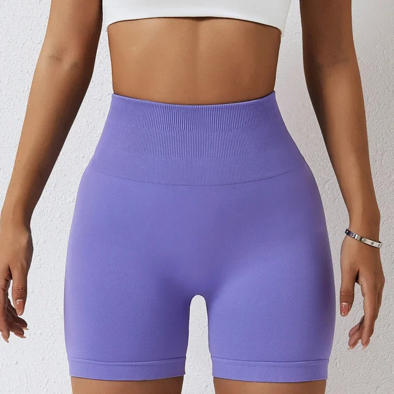 A Seamless Women's Yoga Shorts Running High Waist Abdominal Pull-In Buttock Lifting Sports Shorts Gym Push-Up Shorts Women