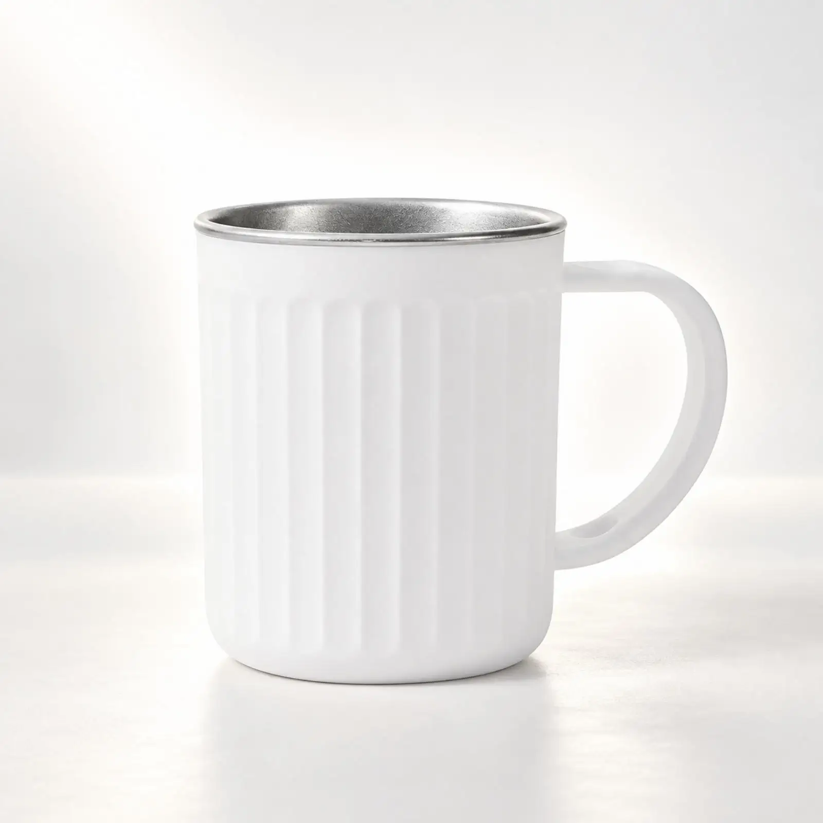 Toothbrush Rinsing Cup Round Ribbed Stainless Steel Rinsing Cup Bathroom Tumbler Versatile Multi-Functional