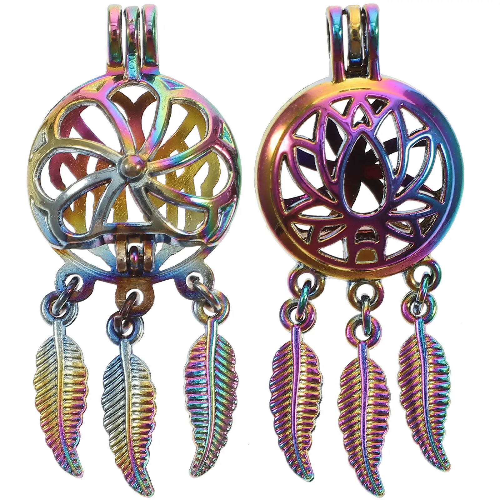 

2Pcs Essential Oil Necklace Hanging Pendants Premium Aluminum Alloy Chic Aroma Diffuser Jewelry Making Accessories Portable