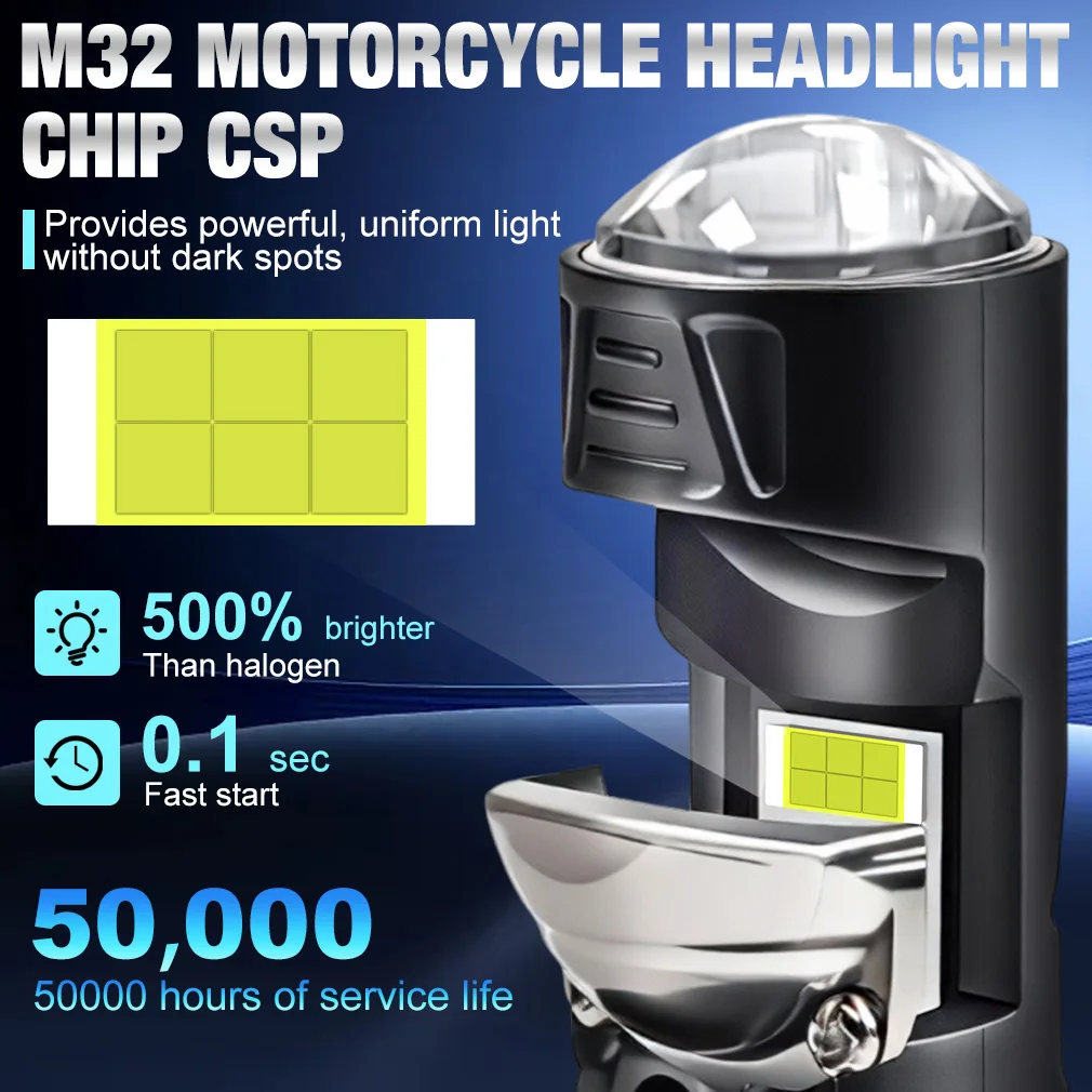 H4 BA20D H6 LED P15D Motorcycle Headlight Bulb CSP Moto LED Super Bright 20000LM Motos Accessories  High Lo Beam Fog Light 12V