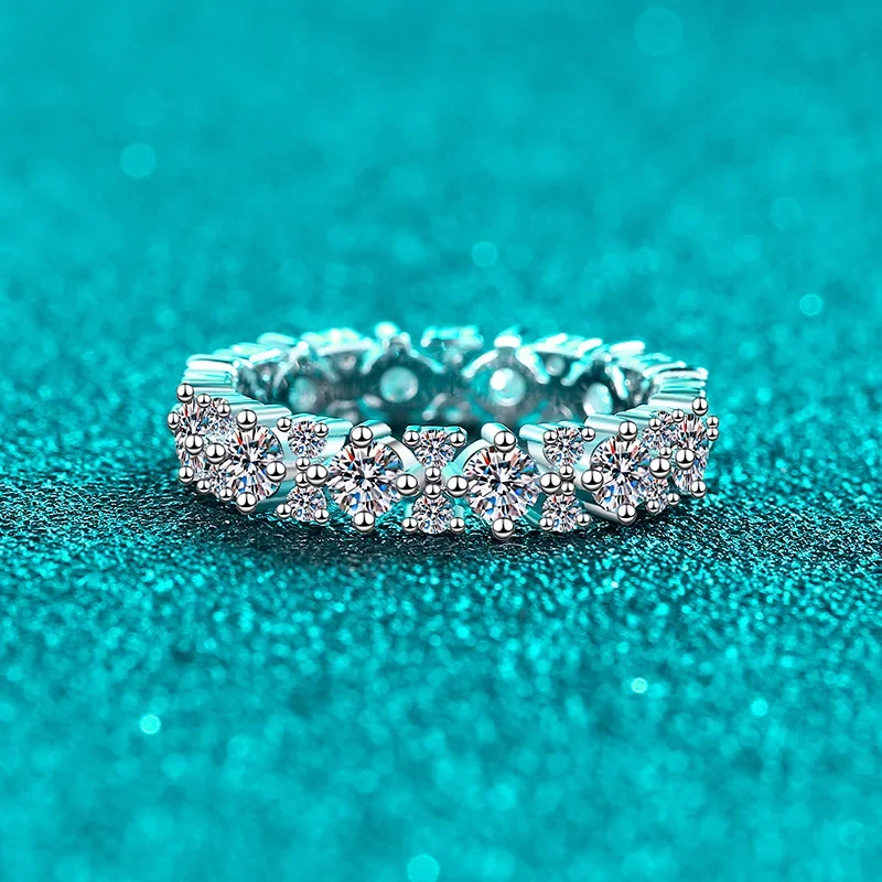 

Штабелируемые кольца с бриллиантами для женщин, 1,56 карата, муассанит, платина Pt950, универсальное кольцо на хвост, пара ювелирных украшений, подарок на годовщину