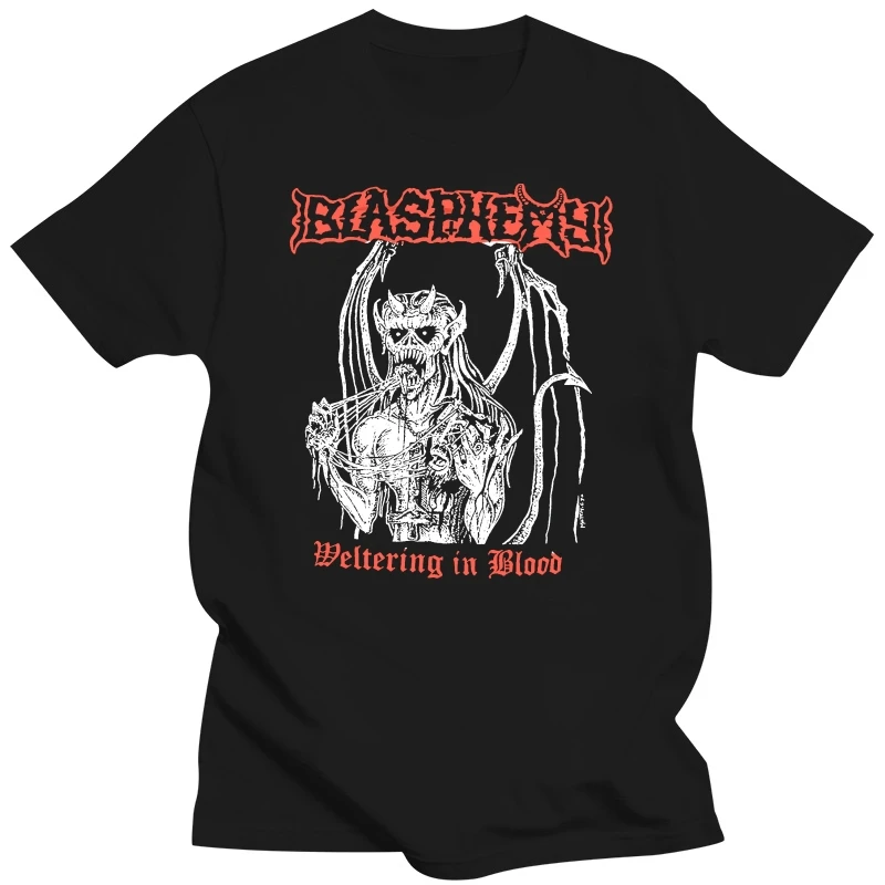 Blasphemy Weltering In Blood Black Metal Skinheads T-Shirt