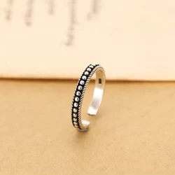 Anillos abiertos de Plata de Ley 925 de estilo Retro para mujer, accesorios de joyería Vintage, envío gratis