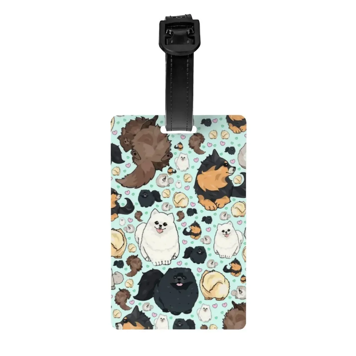 Pomeranian Dogs Luggage Tag for Suitcases Fashion Puppy Doggy Baggage Tags Privacy Cover Name ID Card